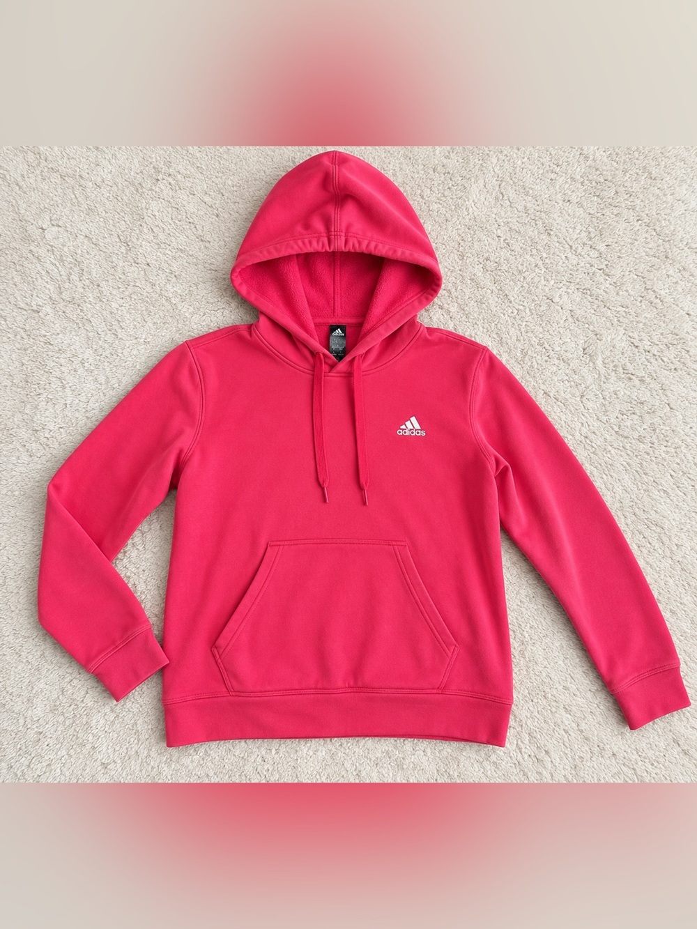 Adidas Women’s Pink Pullover Hoodie – Size Large